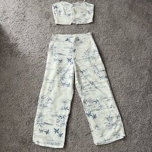 NWOT Le Lis Tropical Linen Set XS